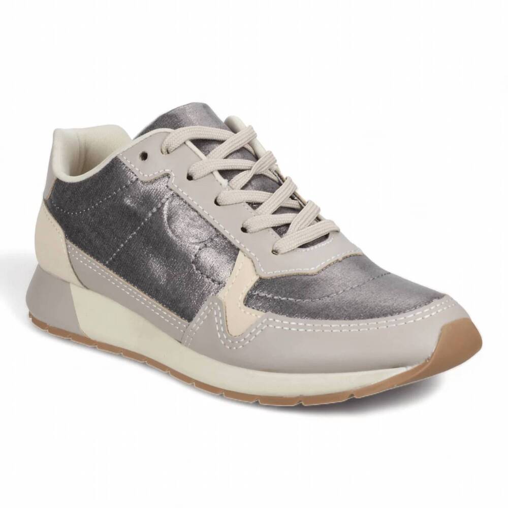 NEW LOVE RIO women's addison lace-up sneakers in grey/pewter
